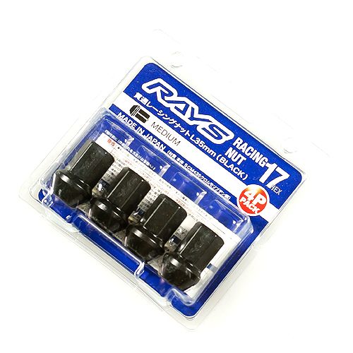 Rays 17 Hex Racing Lug Nut L35 Medium Type: 4-Pack 12x1.25 Open